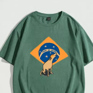 Camiseta Brasil Unissex Copa do Mundo Rumo ao Hexa Cachorro Caramelo Algodão