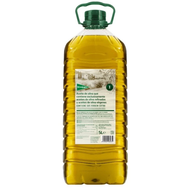 Aceite de oliva intenso 1º contiene aceites refinados, vírgenes y 50% de virgen extra
