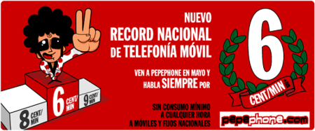 Pepephone repite su promoción de 6 céntimos/minuto para siempre