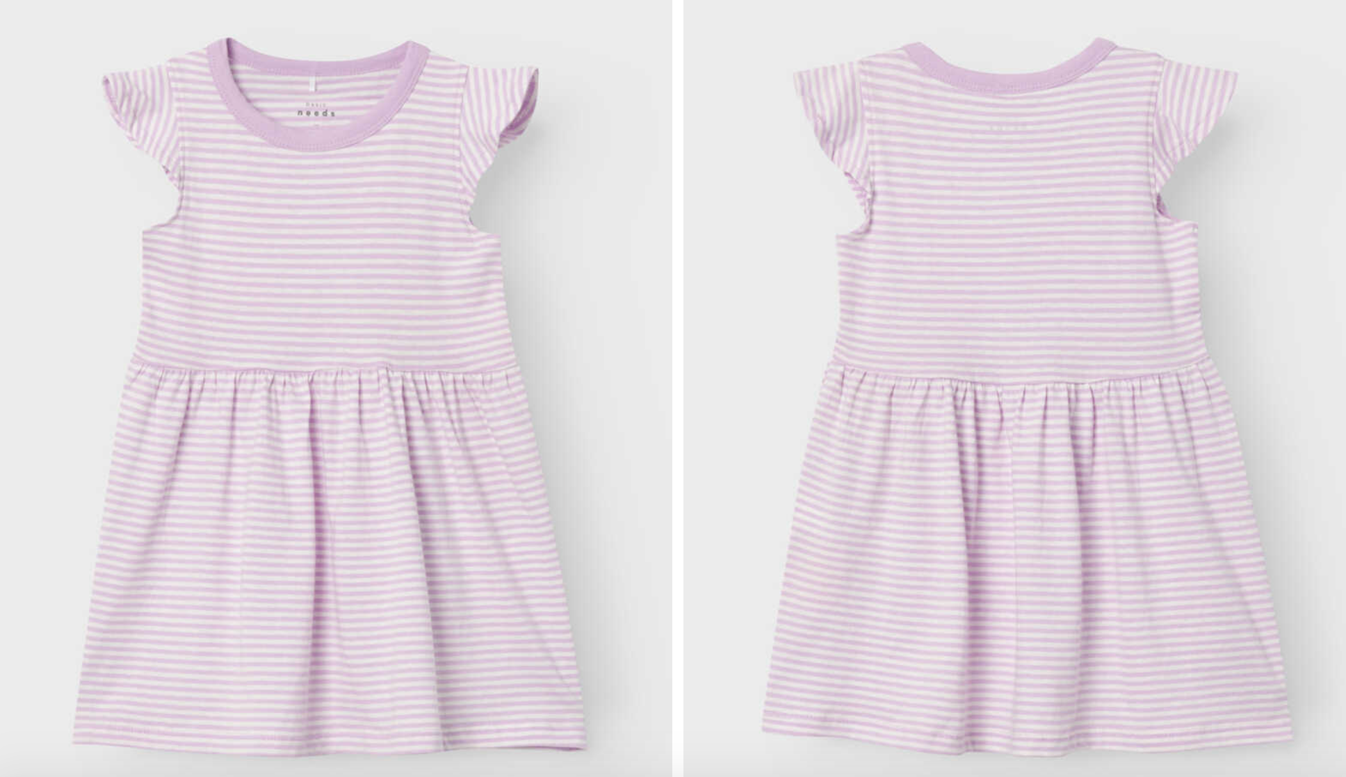 Vestido de niña de manga corta de rayas