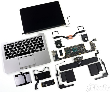 iFixit encuentra algunas ligeras mejoras de reparabilidad al desmontar el MacBook Pro retina de 13 pulgadas