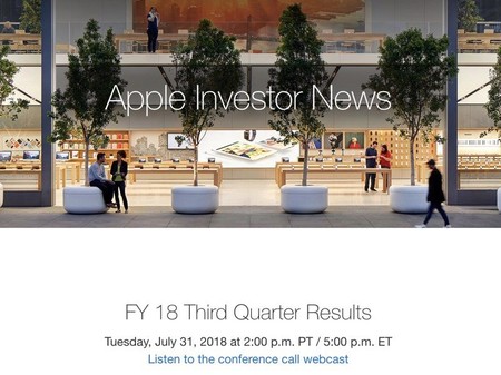Apple presentará sus resultados financieros del tercer trimestre fiscal de 2018 este 31 de julio