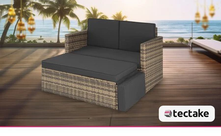 sofá cama de ratán