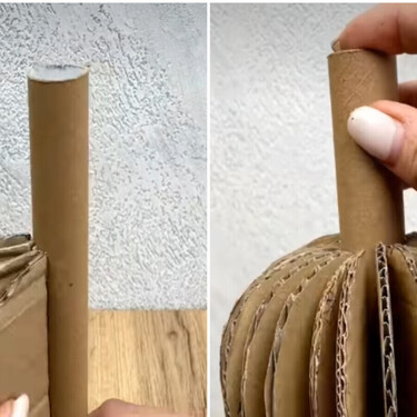 No lo sabía, pero si reutilizamos el cartón del papel de cocina, podemos hacer este jarrón decorativo para el hogar 