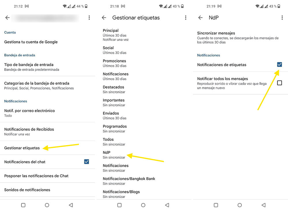 The definitive guide to configure Gmail notifications on mobile so you don't miss any important
