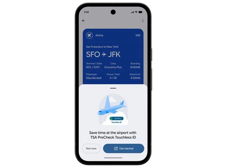 Pasaporte añadido a Google Wallet con autorización de la TSA
