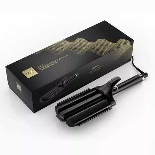 ghd Triple Wave - Tenacilla Profesional con Tres Cilindros Ergonómicos de 32mm, Ondas Surferas y Duraderas - Para Todo Tipo de Cabello - (Enchufe Europeo)