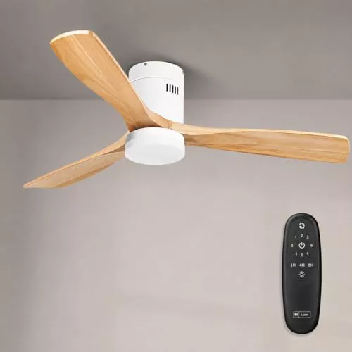 M mimotec - Ventilador Techo Energy con Luz LED Regulable en intensidad, Motor DC Silencioso