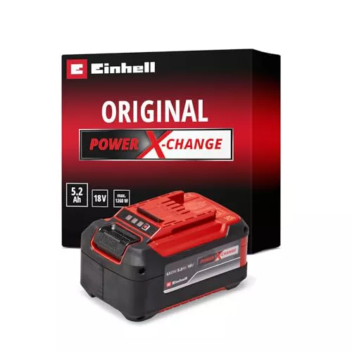 Einhell Batería de Repuesto Power Pack, Negro, Rojo, 5.2 Ah Plus, Duración de Carga: 80 m