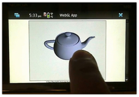 WebGL en vídeo, gráficos 3D en el navegador del Nokia N900