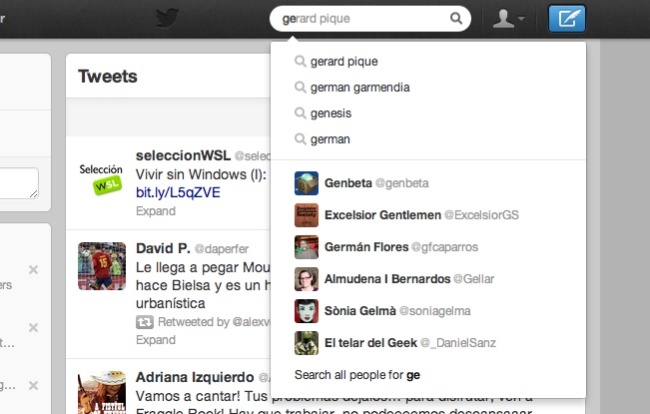 twitter menu busquedas