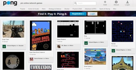 Pong.com, el Pinterest de los videojuegos en Flash