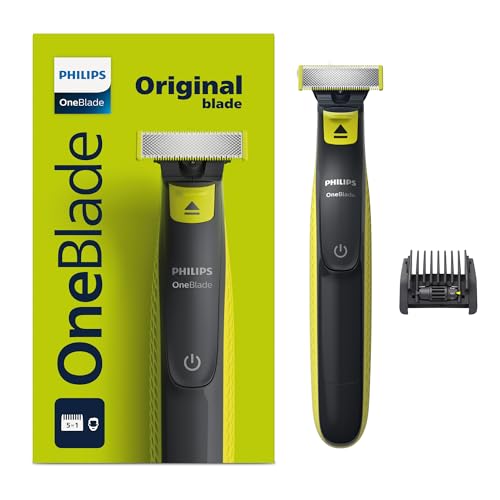 Philips OneBlade con peine ajustable 5 en 1, Recortadora, Perfiladora y Afeitadora eléctrica para hombre