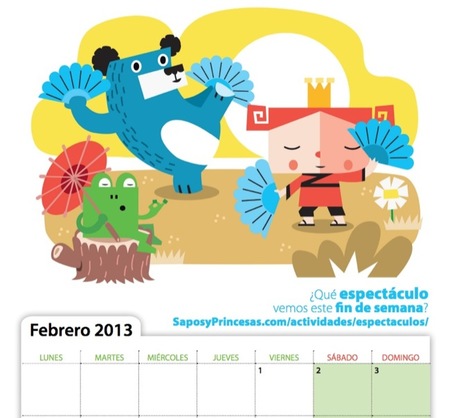 El calendario de Sapos y Princesas para el curso escolar 2012-2013