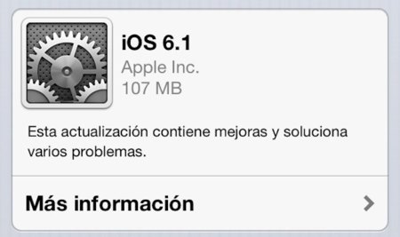 iOS 6.1 ya disponible sin grandes novedades.