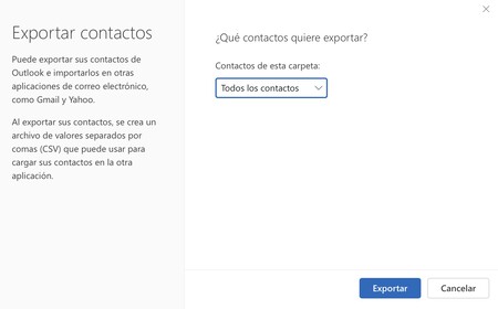 Exportar contactos