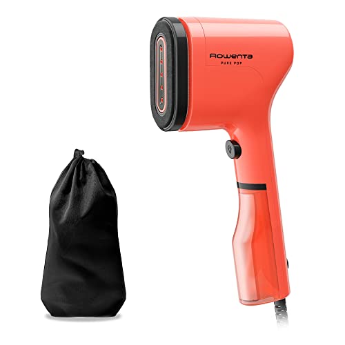 Rowenta Pure Pop DR2022 - Cepillo de vapor de 1300 W con salida de vapor de hasta 20 gr/min que plancha y purifica, elimina pelusas y pelo, cabezales reversibles, diseño para viaje, color coral