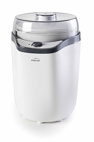 Lacor 69246 Yogurtera, Tapa de Plastico, Incluye Dos Contenedores 1.6 L y 1.8 L, Vasos Aptos para Lavavajillas, 8-14 Horas Preparación 20 W, Polipropilelo, 1.8 litros, Polipropileno, Blanco