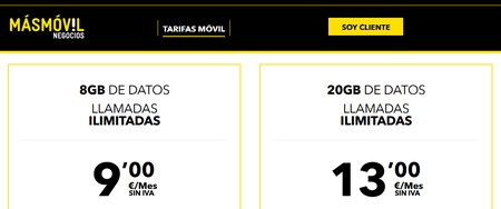 MásMóvil renueva sus tarifas MÓVIL MÁS PRO para autónomos y empresas con más gigas a un precio más barato