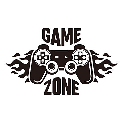 Calcomanías de pared de Game Zone, pegatinas de pared de control de jugador, decoración de vinilo extraíble para habitación de niños, hogar, sala de juegos (40 x 22 cm)