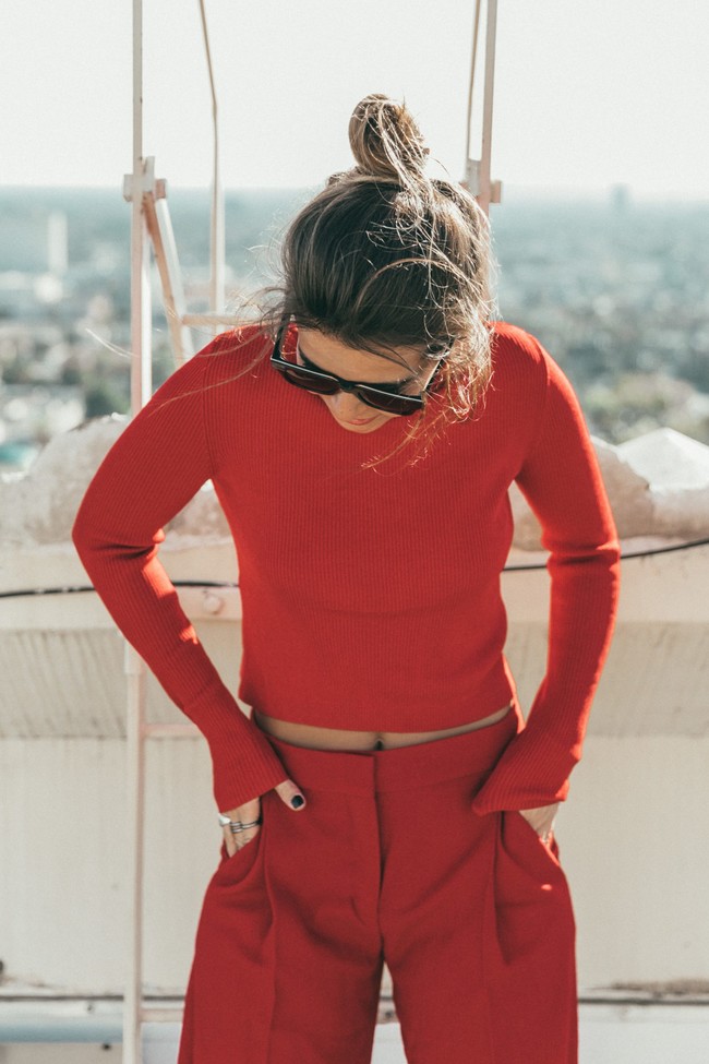 Total Red Look Hm Studio Outfit Roosevelt Hotel Los Angeles La Collage Vintage Street Style Chanel Bag 158 1800x2700