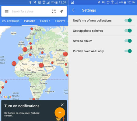 Notificaciones Streetview