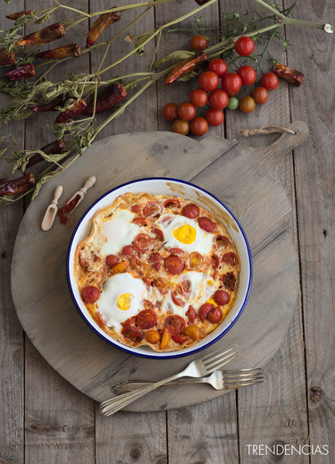 Huevos picantes al horno a la mexicana. Receta