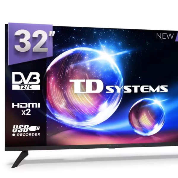 Televisor 32 Pulgadas HD No Smart TV, USB Grabador reproductor, Sintonizador digital DVB-T2/C - TD Systems K32DLM20H