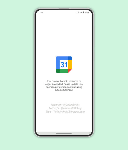 Futuro aviso de final de soporte para Google Calendar