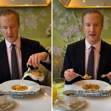 William Hanson, experto en protocolo: “Los cereales de desayuno no son una sopa, se comen con ayuda del tenedor” 