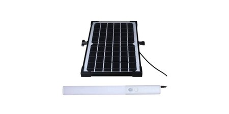 regleta LED con panel solar y carga USB