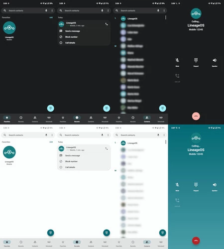 LineageOS 電話と連絡先アプリ