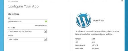 WebSites en Azure, un WordPress en la Nube