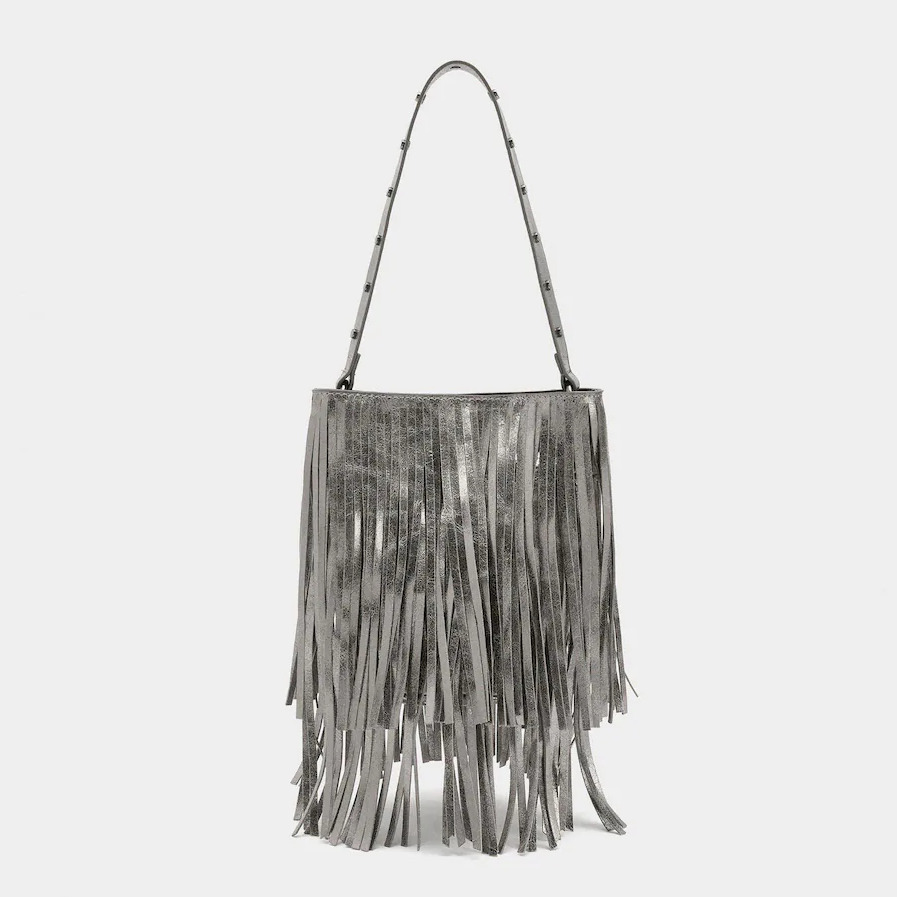 Bolso de hombro multiposición con cierre imantado y flecos decorativos Parfois