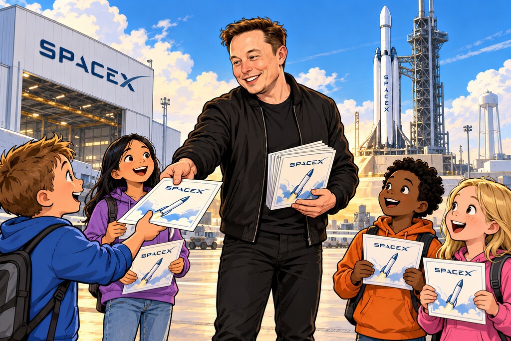 Musk promete una acción de SpaceX para cada niño de EE. UU. en 2027