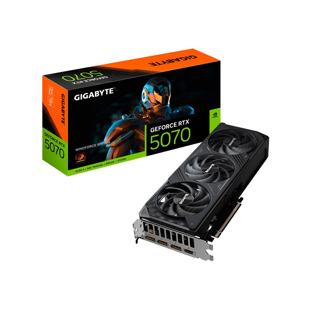 Tarjeta Gráfica Gigabyte GeForce RTX 5070 WindForce SFF 12GB GDDR7 DLSS4
