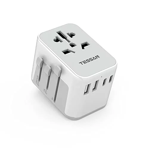 TESSAN Adaptador Enchufe Universal con 2 USB y 2 USB C