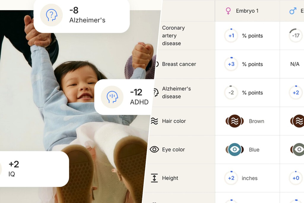 Elegir bebé como si fuera un coche: una plataforma permite comparar embriones por salud e inteligencia. No ofrece garantías 
