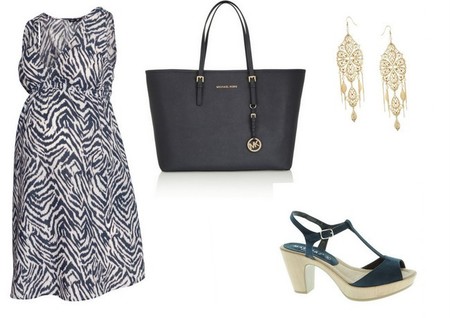 Look premamá para ir a trabajar vestido