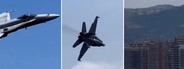 An F-18 was about to make spectacular maneuvers over the sky of Gijón. Until an obstacle appeared