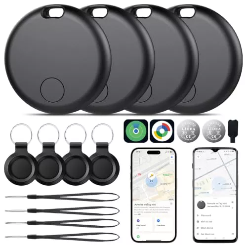 Smart Tracker Tags 4 Pack, Android Google Localizador o iOS Apple 
