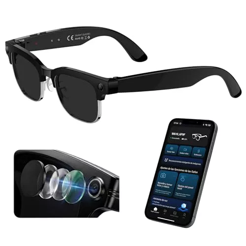 smartia – Gafas de Sol Inteligentes con cámara, Modelo 2026 y App en español, Gafas Bluetooth con Sonido Hi-Fi, IA GPT 5 integrada por Voz, Smart Sunglasses con traducción y Cámara de 8 MP Full HD