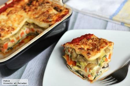 Receta de lasaña vegetariana de verduras