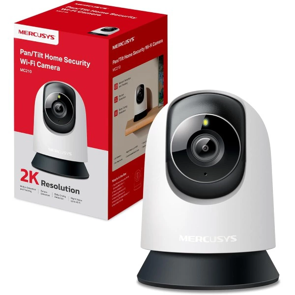 MERCUSYS MC210 - Cámara vigilancia WiFi Interior 360°, 2K 3MP