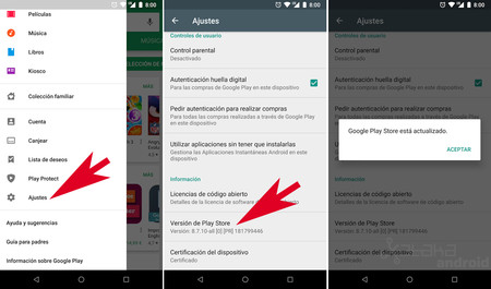 google play store actualizar