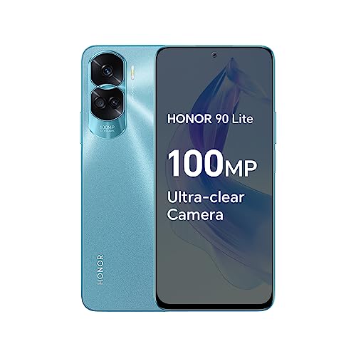 HONOR 90 Lite Smartphone 5G con cámara Triple de 100 MP, 8+256 GB, Pantalla de 6,7" y 90 Hz, 4500 mAh, Dos SIM, Android 13, Cian