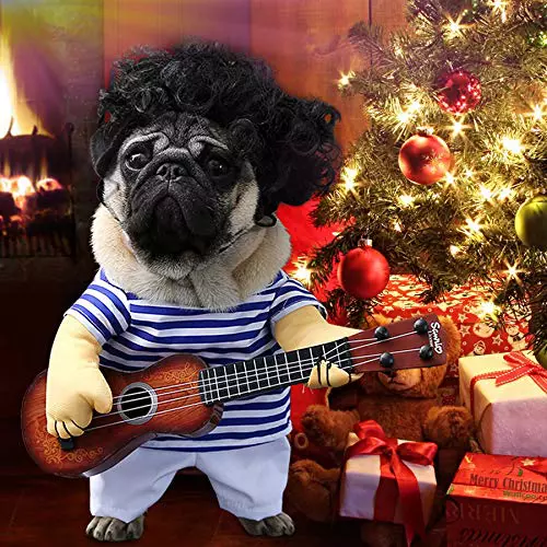 Idefair Guitarra Divertida Disfraces de Mascotas para Perros Perrito Gatos Fiesta de Navidad Disfraz de Halloween