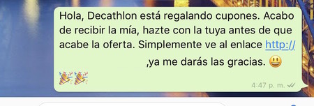 Los timos de cupones de Mercadona, Decathlon o Carrefour gratis vía WhatsApp no descansan