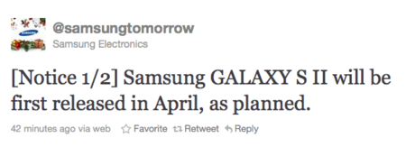 Samsung Galaxy SII no se retrasa, aparecerá en abril