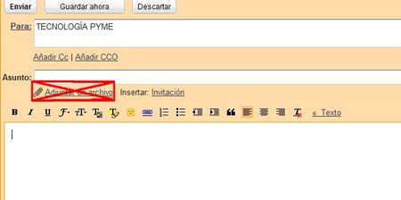 Evitar adjuntos en el correo interno